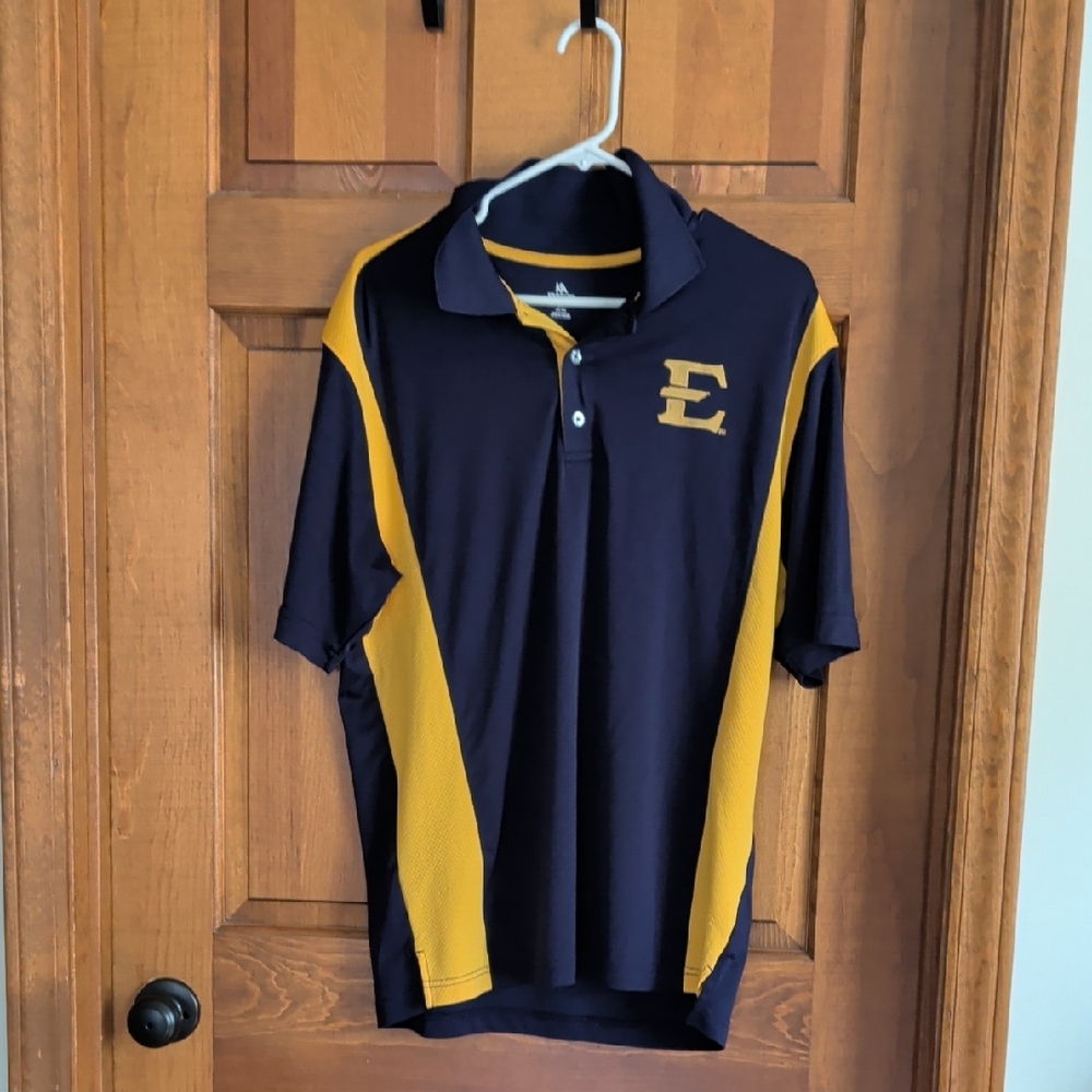 East Tennessee State University ETSU Navy Polo with Light Logo Print
